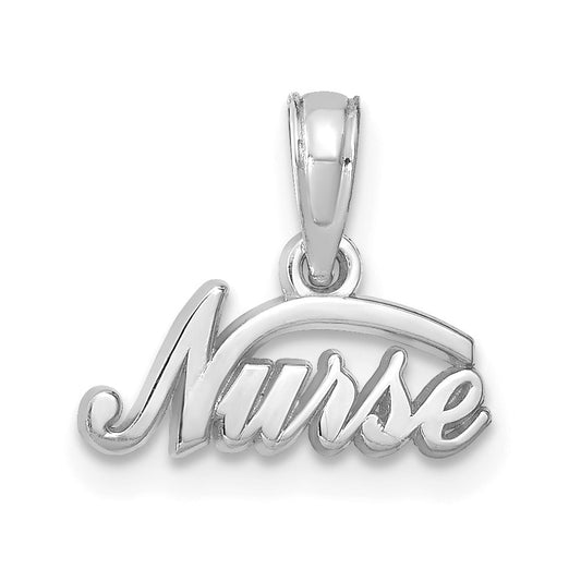 14K White Gold Nurse Pendant