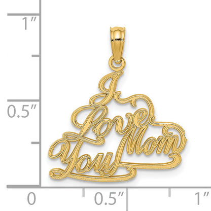 14k I LOVE YOU MOM Charm