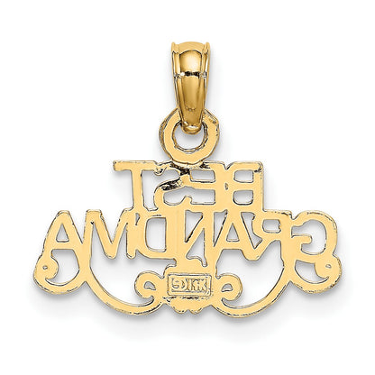 14k BEST GRANDMA with Flower Charm