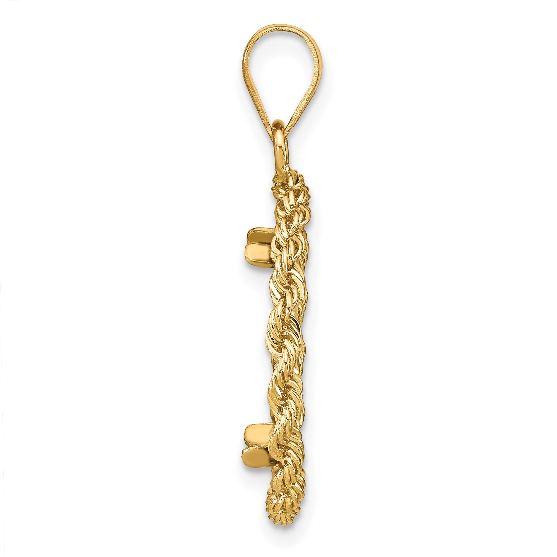 Wideband Distinguished Coin Jewelry 14k Diamond-cut with Rope 16.5mm Prong Coin Bezel Pendant