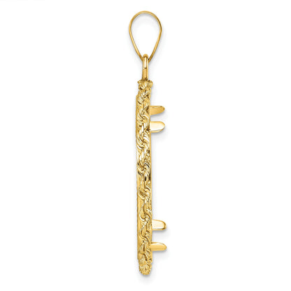 Wideband Distinguished Coin Jewelry 14k Diamond-cut with Rope 27.0mm Prong Coin Bezel Pendant