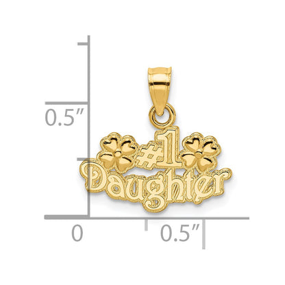 14k #1 DAUGHTER with Flowers Charm