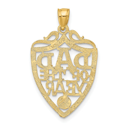 14k DAD OF THE YEAR Plaque Charm