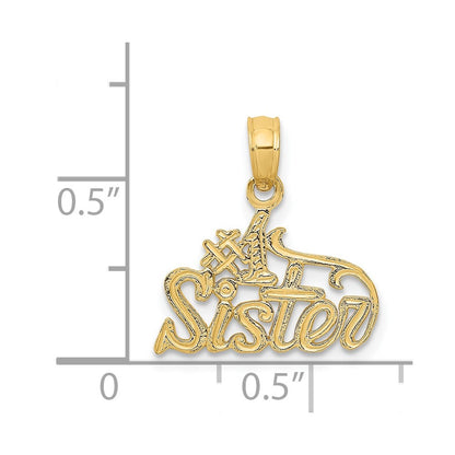 14k #1 SISTER Pendant