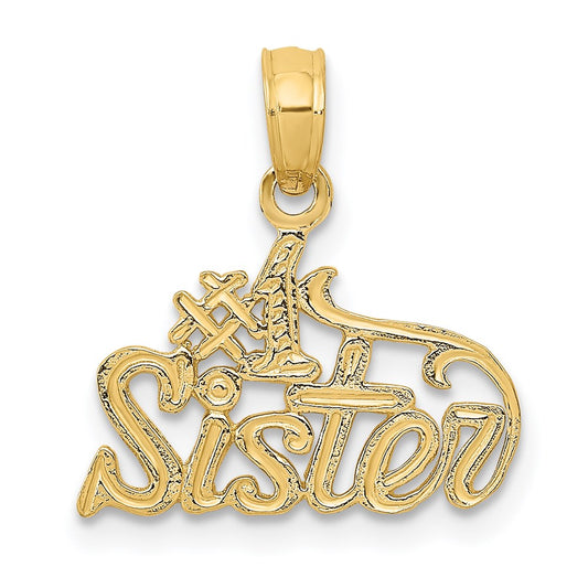 14k #1 SISTER Pendant