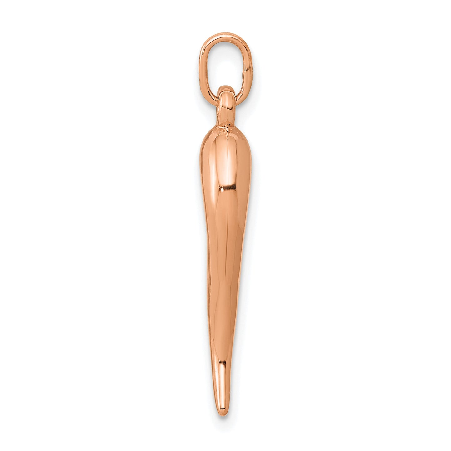 14k Rose Gold 3-D Italian Horn Charm