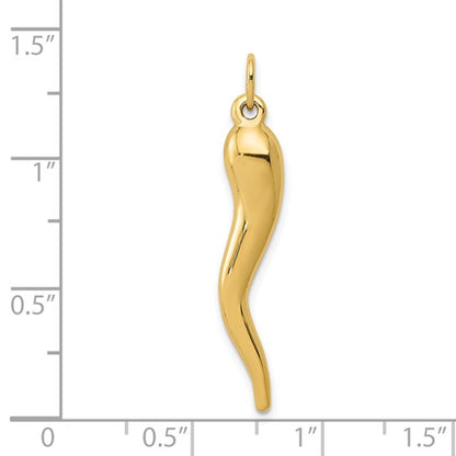 14k 3-D Italian Horn Charm