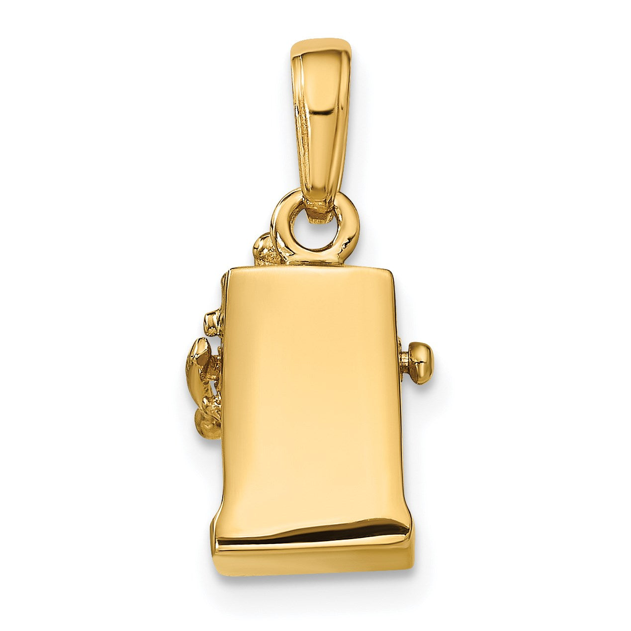 14k 3-D Moveable Handle Slot Machine Pendant