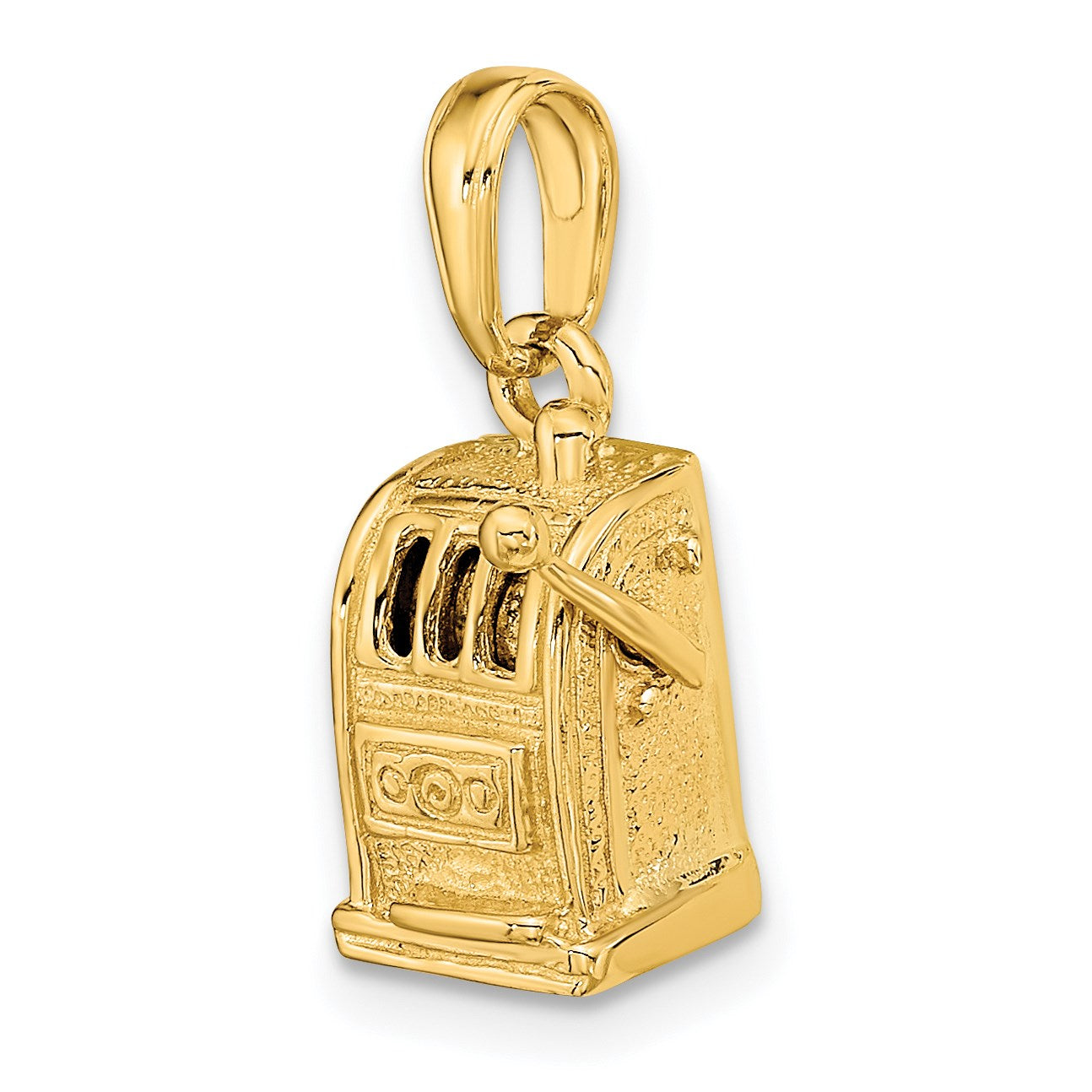14k 3-D Moveable Handle Slot Machine Pendant