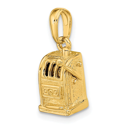 14k 3-D Moveable Handle Slot Machine Pendant
