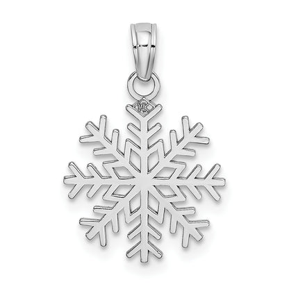 14k White Gold Snowflake Pendant
