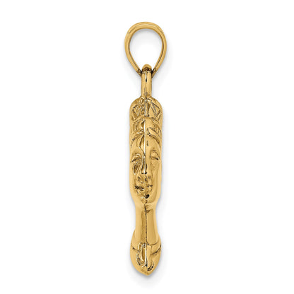 14k 3-D Nefertiti Pendant