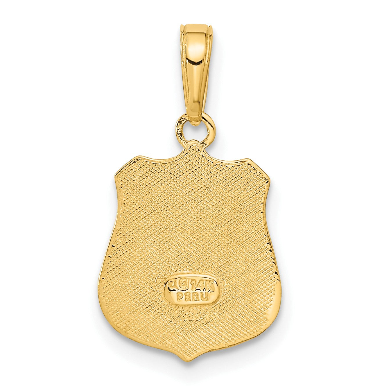 14k POLICE Badge with Engravable Area Pendant