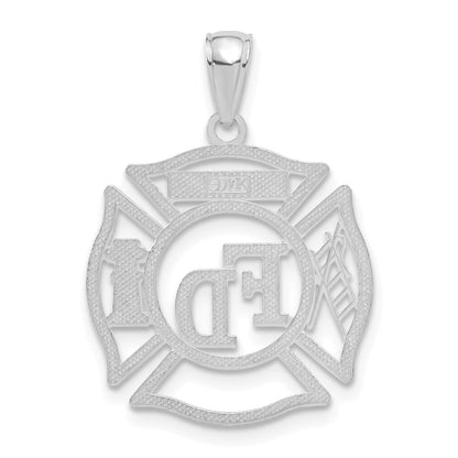 14k White Gold FD MEMBER in Shield Pendant