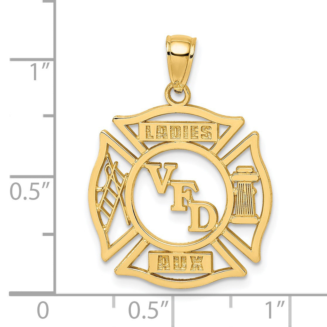 14k VFD LADIES AUX  Shield Charm