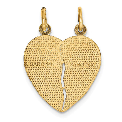 14k 2-Piece Break-apart Diamond-cut FROM MY HEART DIRECT TO YOURS Charm