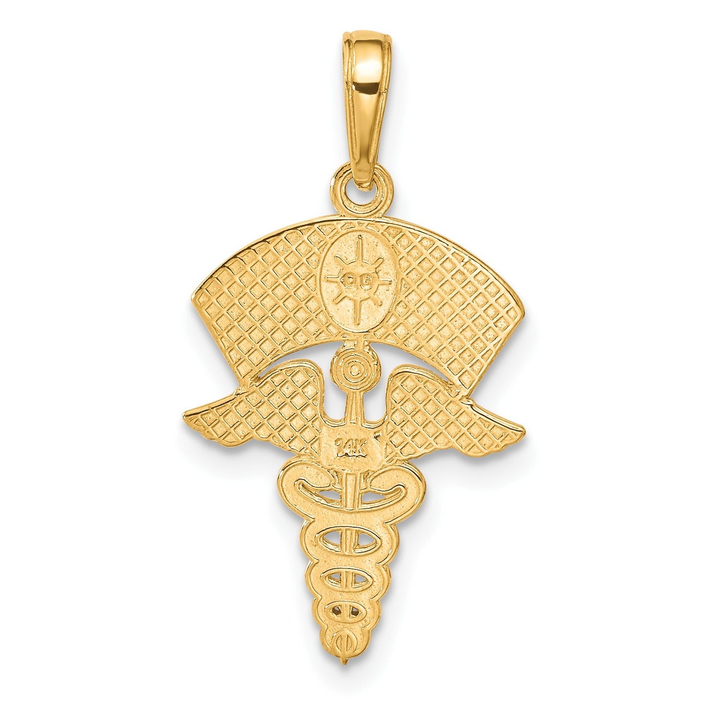 14k Caduceus with Nurses Cap Pendant