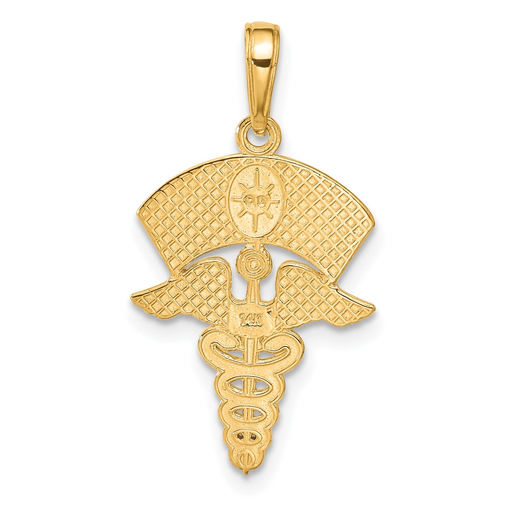 14k Caduceus with Nurses Cap Pendant