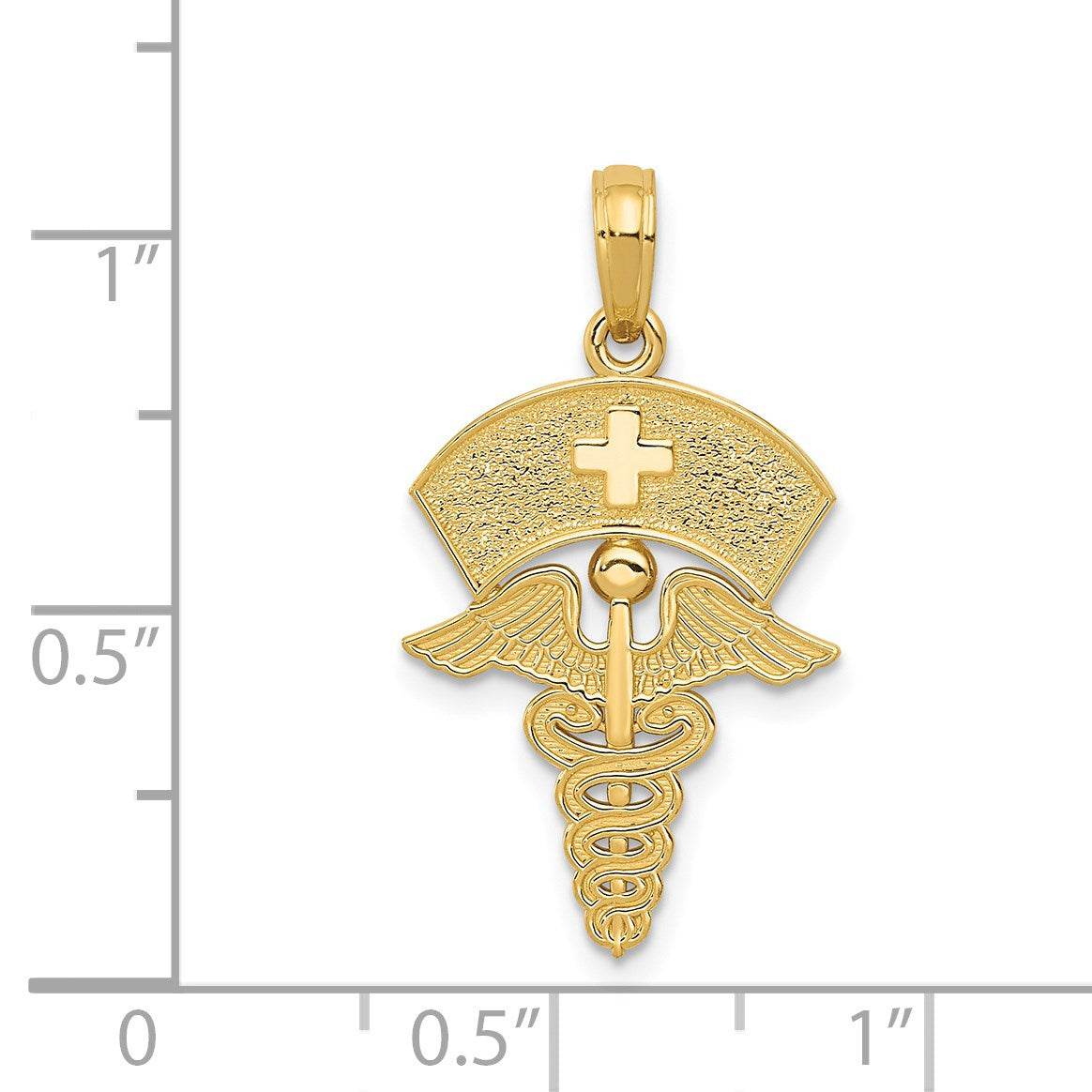 14k Caduceus with Nurses Cap Pendant