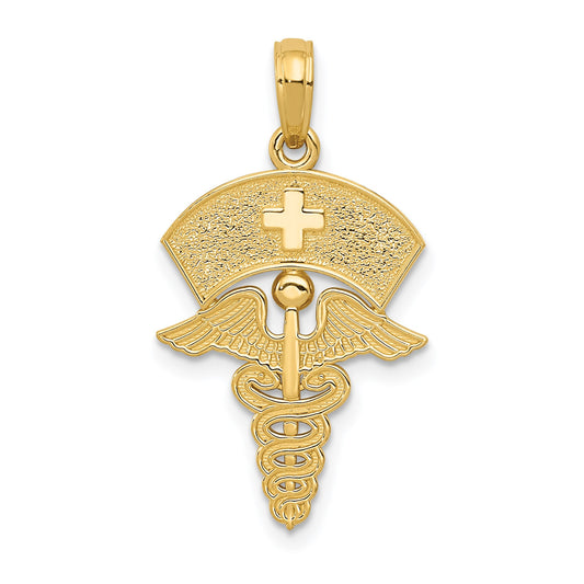 14k Caduceus with Nurses Cap Pendant