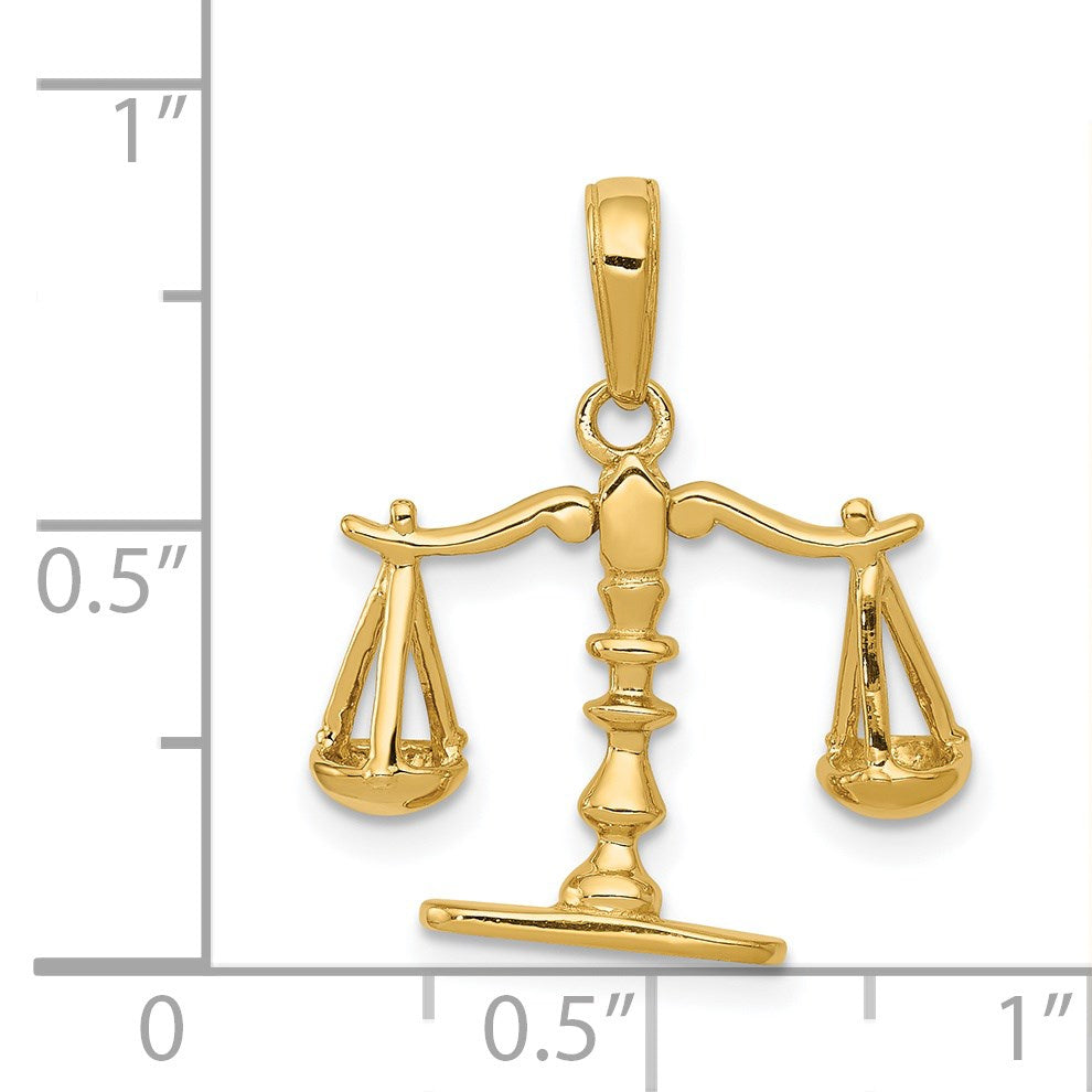 14k 3-D Moveable Scales of Justice Pendant