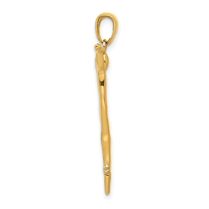 14k Unisex Ballet Dancer Pendant