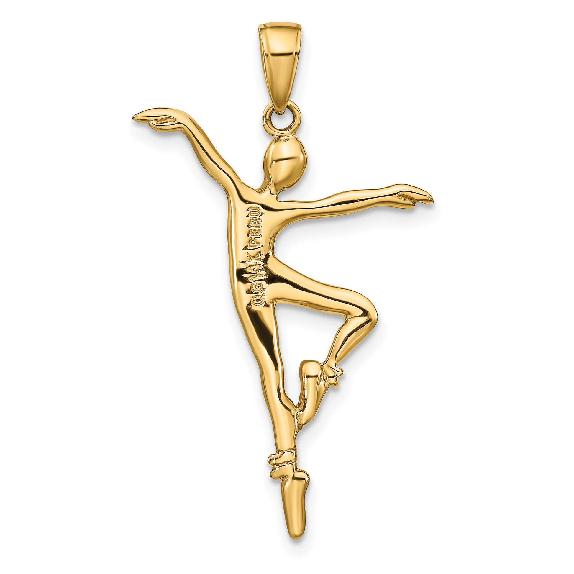 14k Unisex Ballet Dancer Pendant