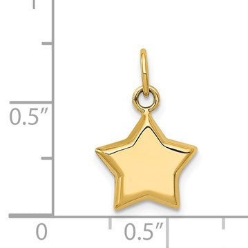 14k 3-D Puffed Star Charm