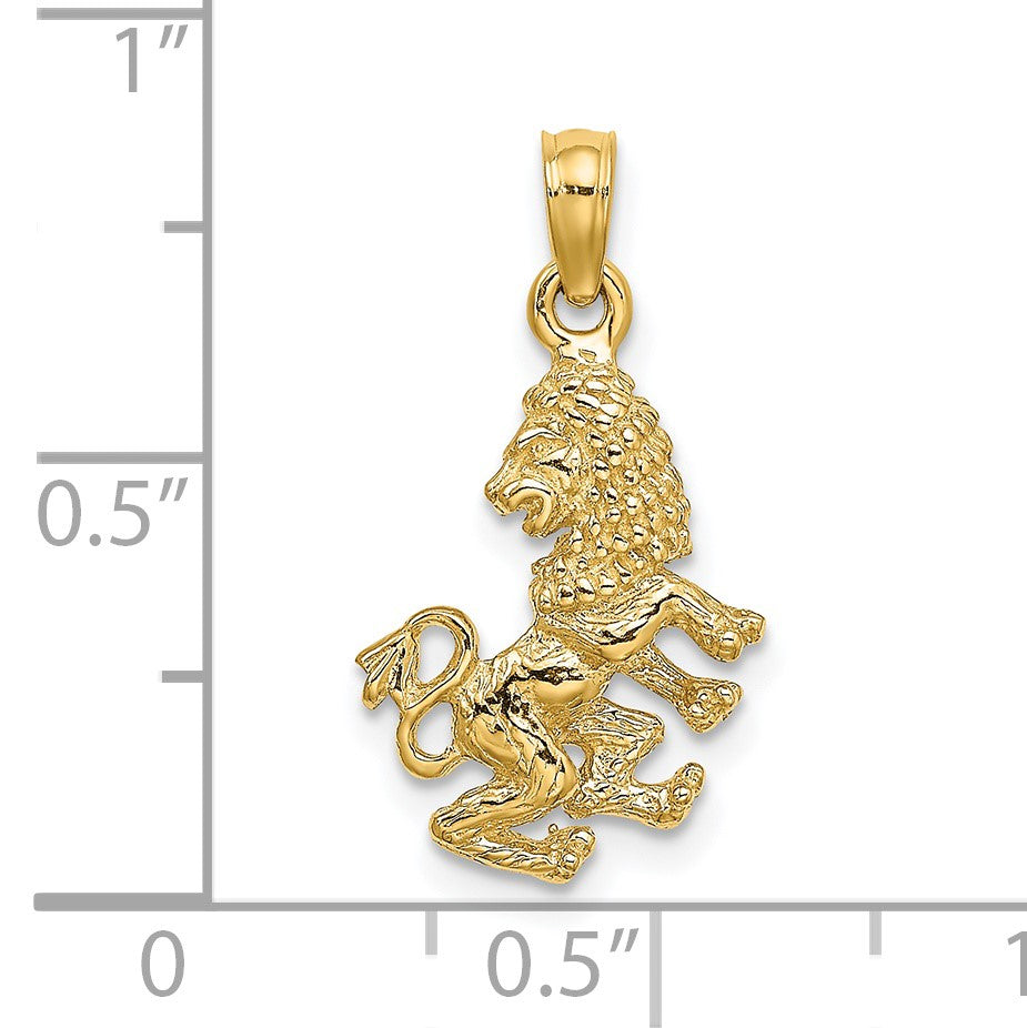 14k 3-D Leo Zodiac Charm