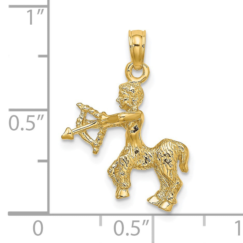 14k 3-D Sagittarius Zodiac Charm