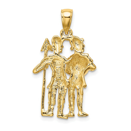 14k Large Gemini Zodiac Charm