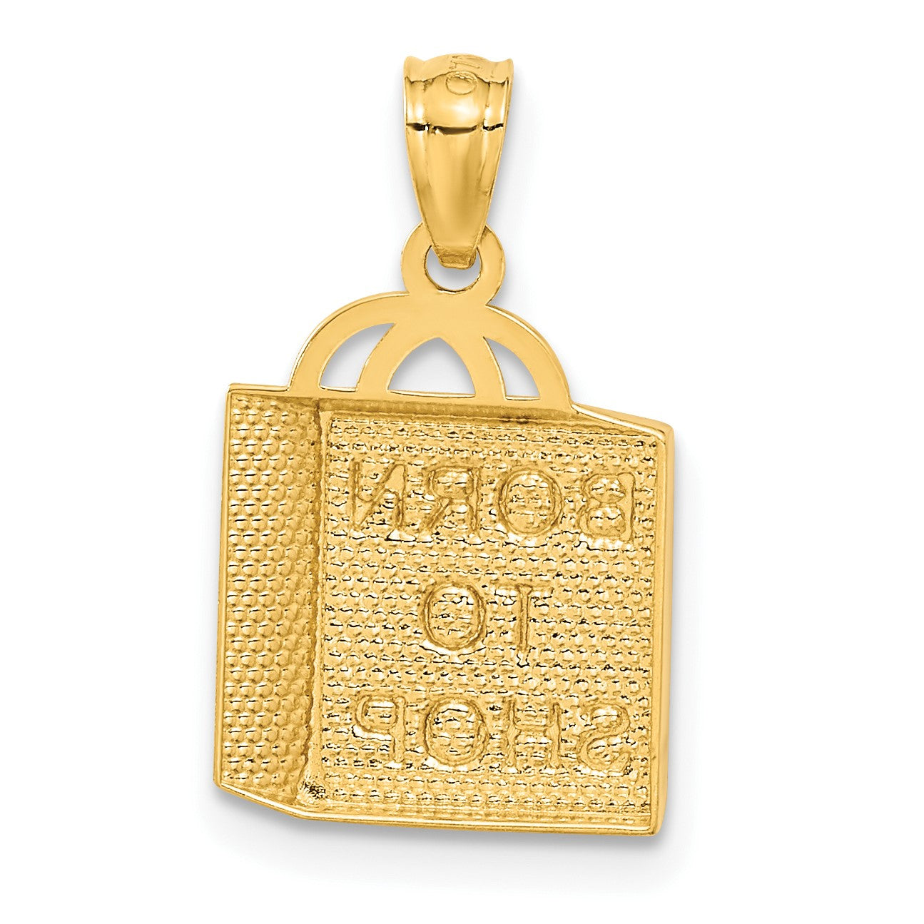 14K Shopping Bag with BORN TO SHOP Pendant