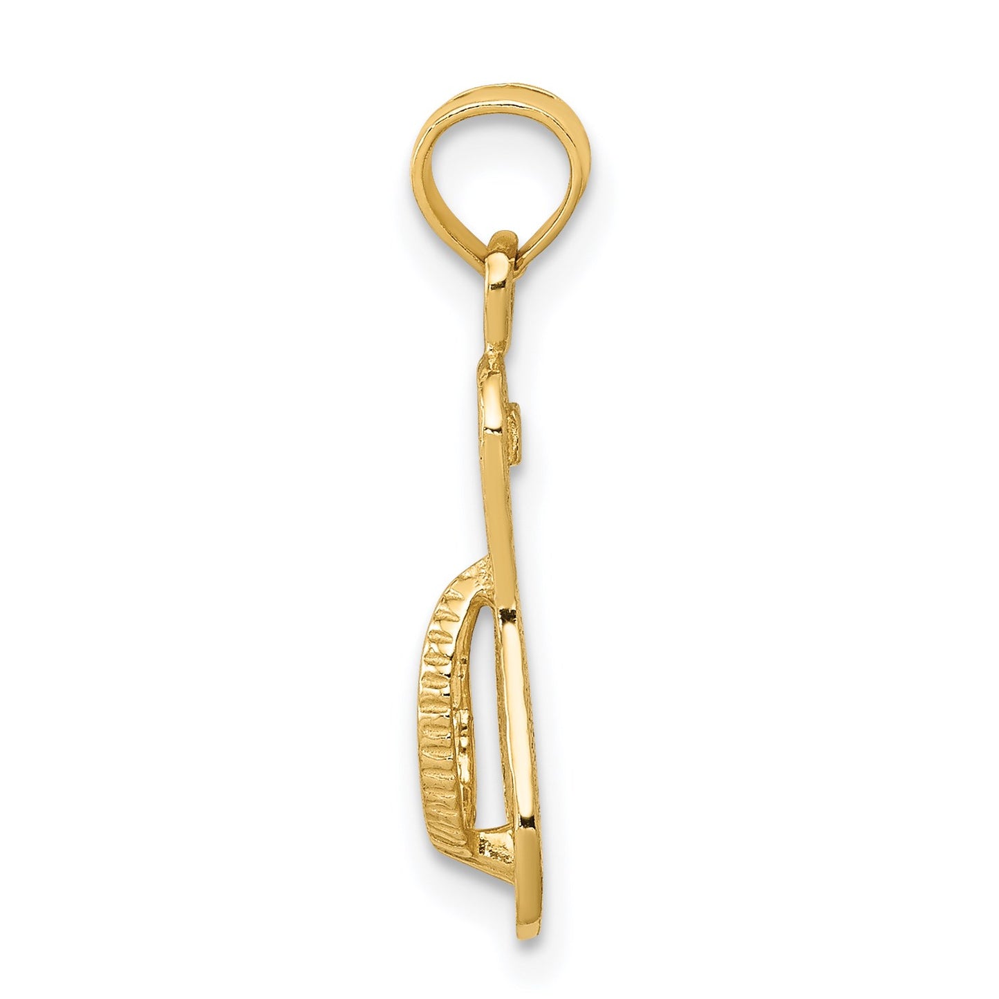 14k 3-D Single Flip-Flop Pendant