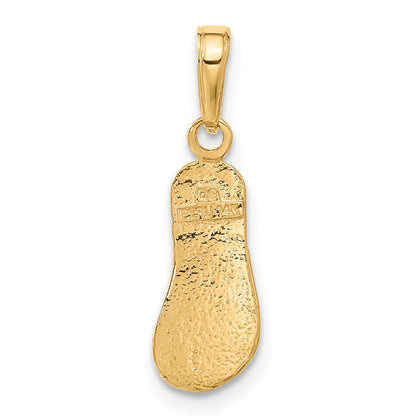 14k 3-D Single Flip-Flop Pendant