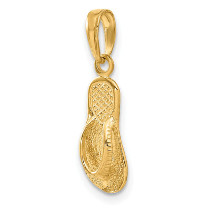 14k 3-D Single Flip-Flop Pendant