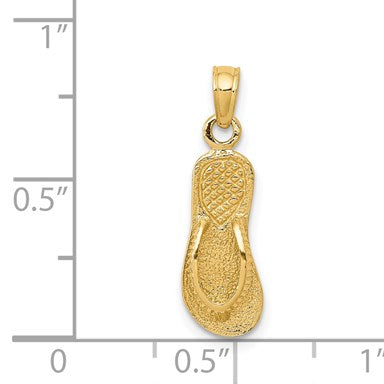 14k 3-D Single Flip-Flop Pendant