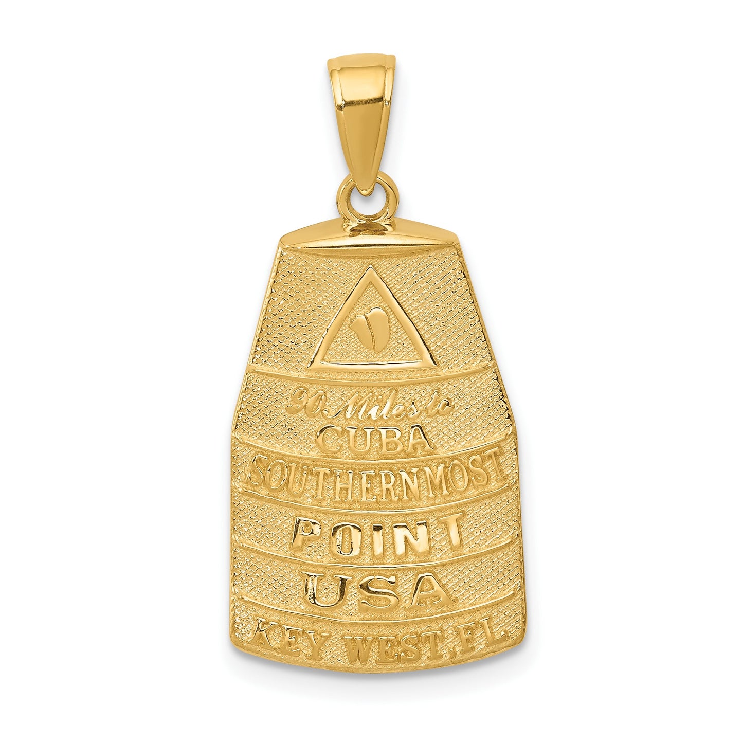 14k 90 MILES TO CUBA SOUTHERNMOST POINT USA KEY WEST Pendant