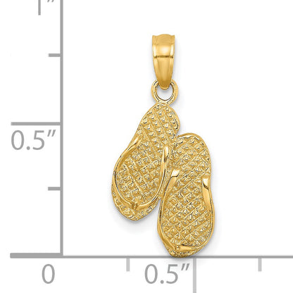 14k 3-D MYRTLE BEACH Flip-Flops Charm