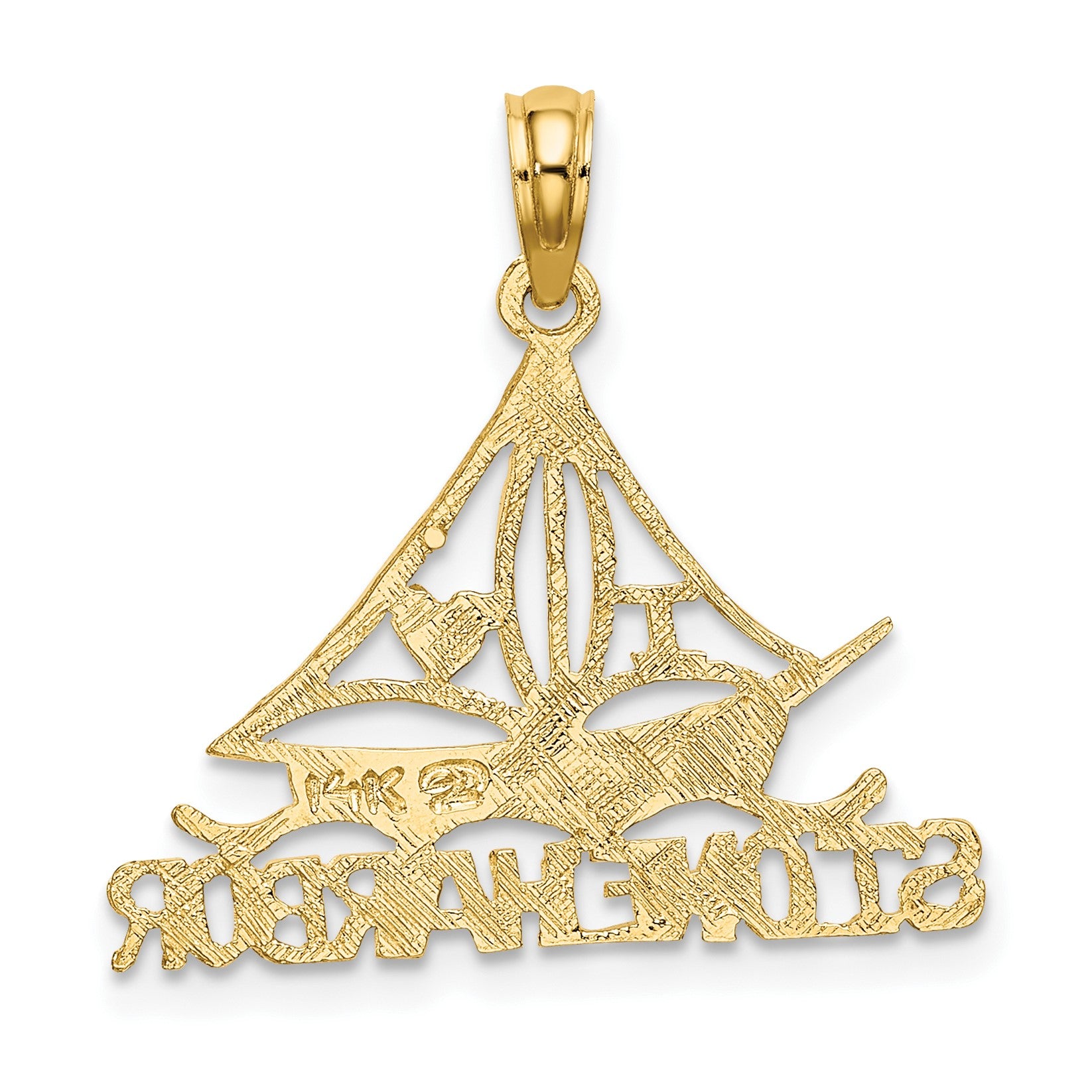 14k I HEART STONE HARBOR Sailboat Charm