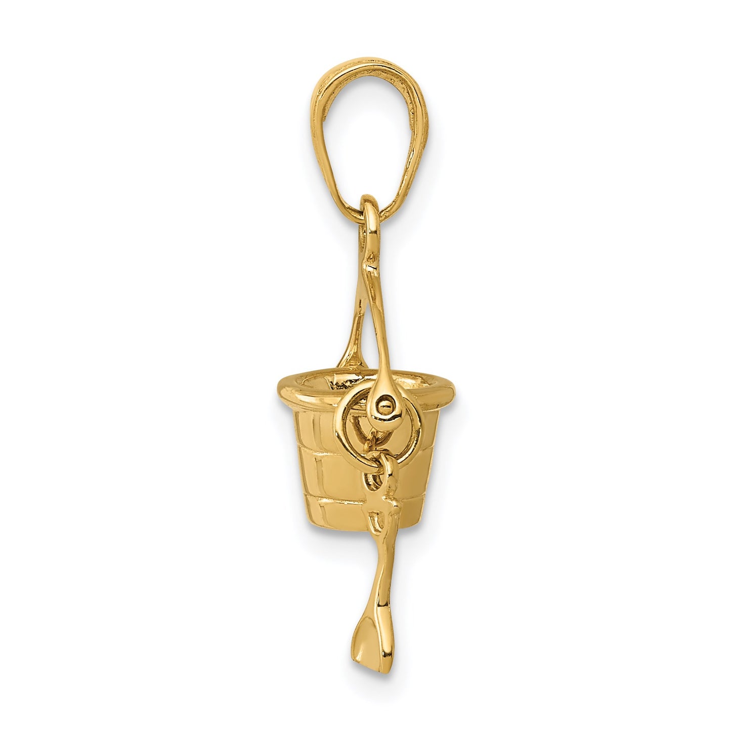 14k 3-D Beach Bucket with Moveable Shovel Charm