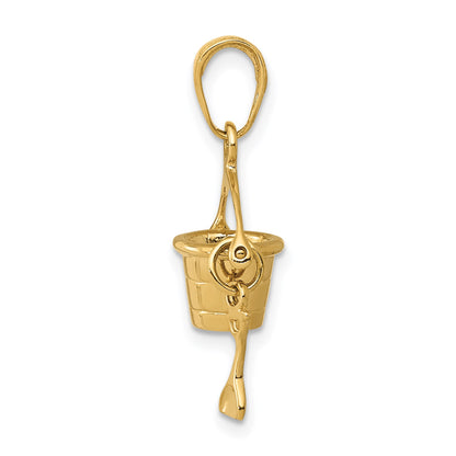 14k 3-D Beach Bucket with Moveable Shovel Charm