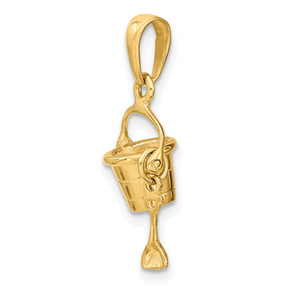 14k 3-D Beach Bucket with Moveable Shovel Charm