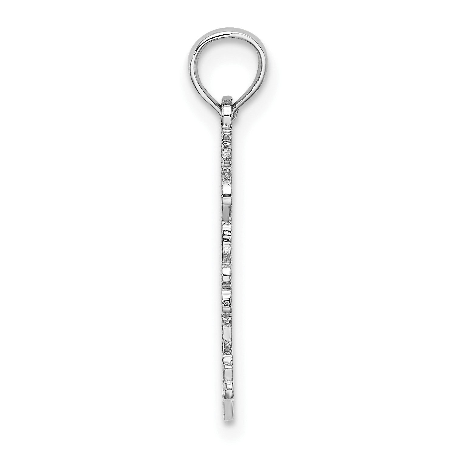 14k White Gold Double Palm Trees Pendant