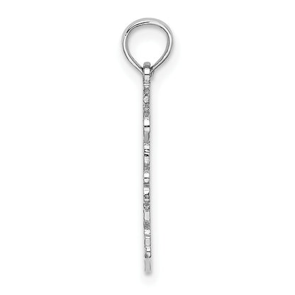 14k White Gold Double Palm Trees Pendant