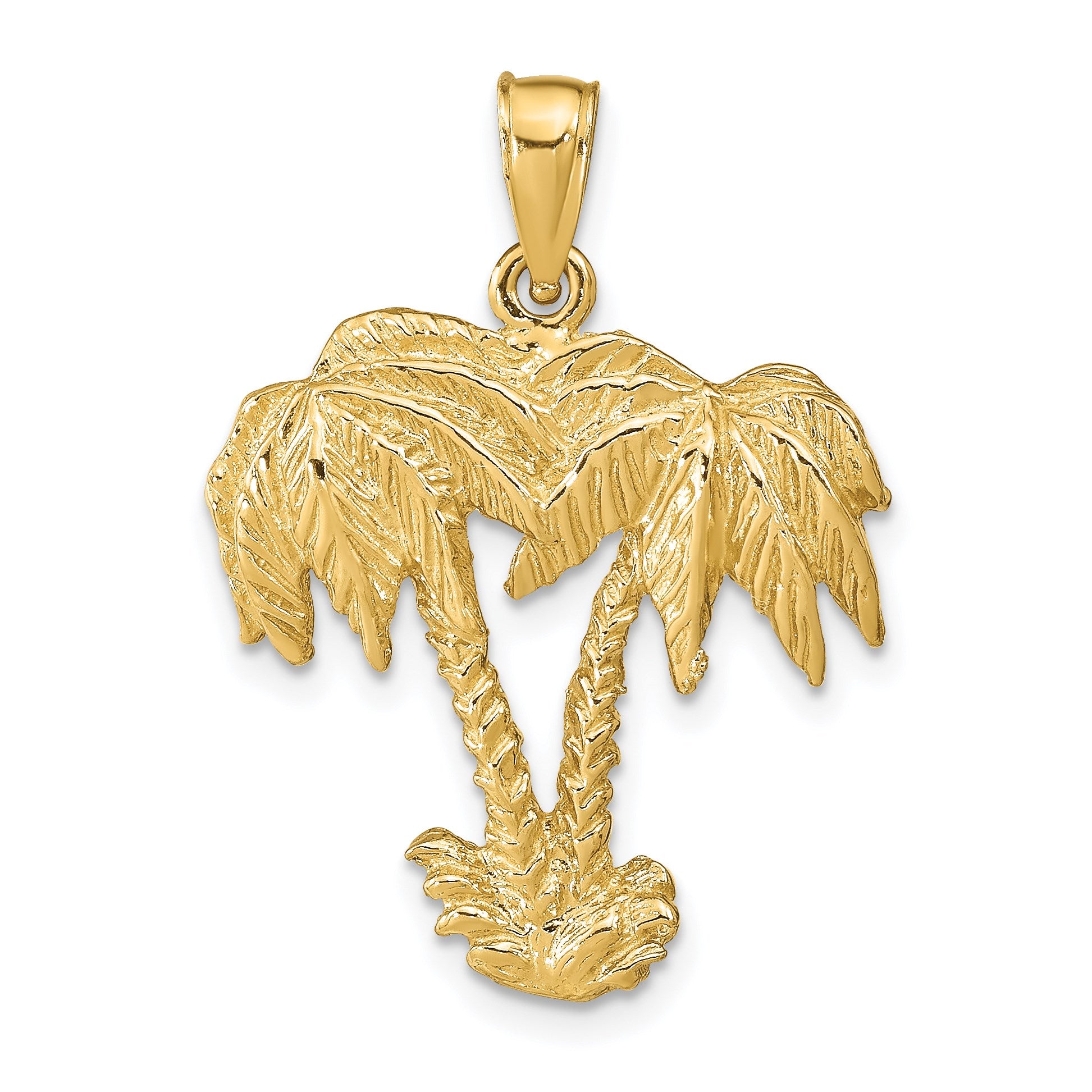 14k Double Palm Trees Pendant