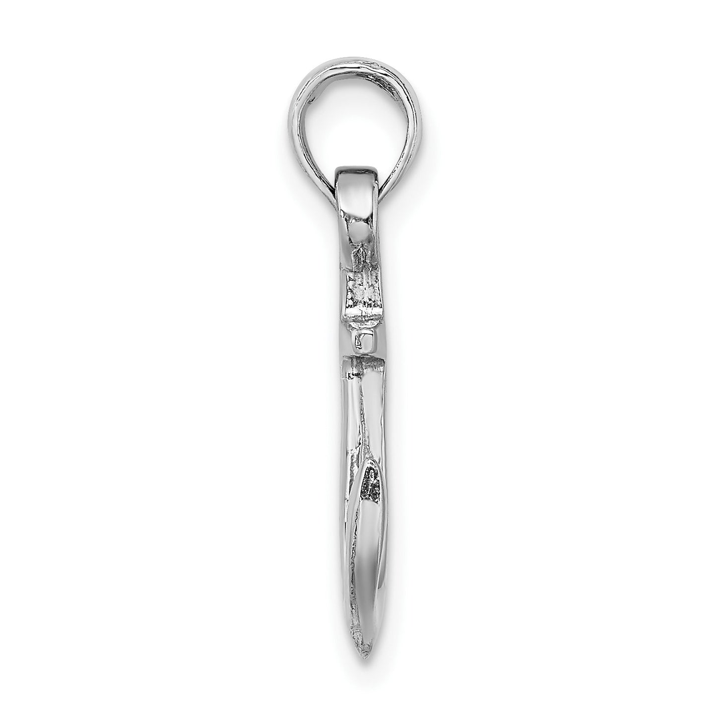 14k White Gold Anchor Pendant
