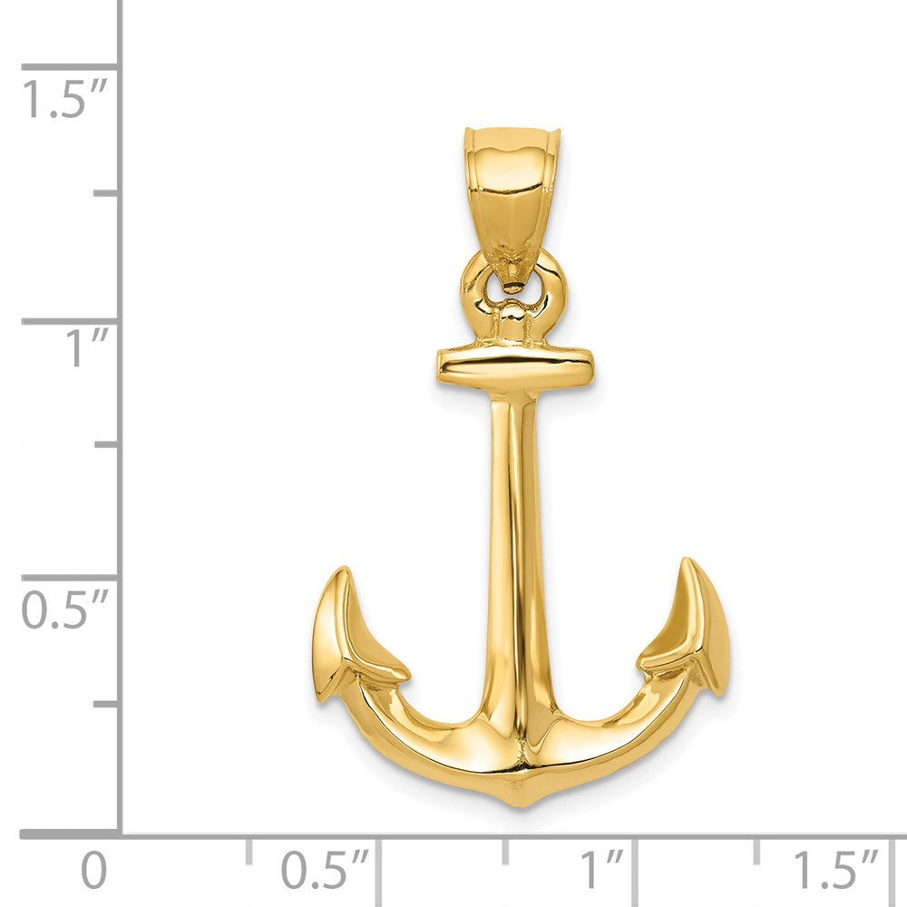 14k 3-D Anchor Pendant