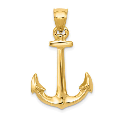 14k 3-D Anchor Pendant