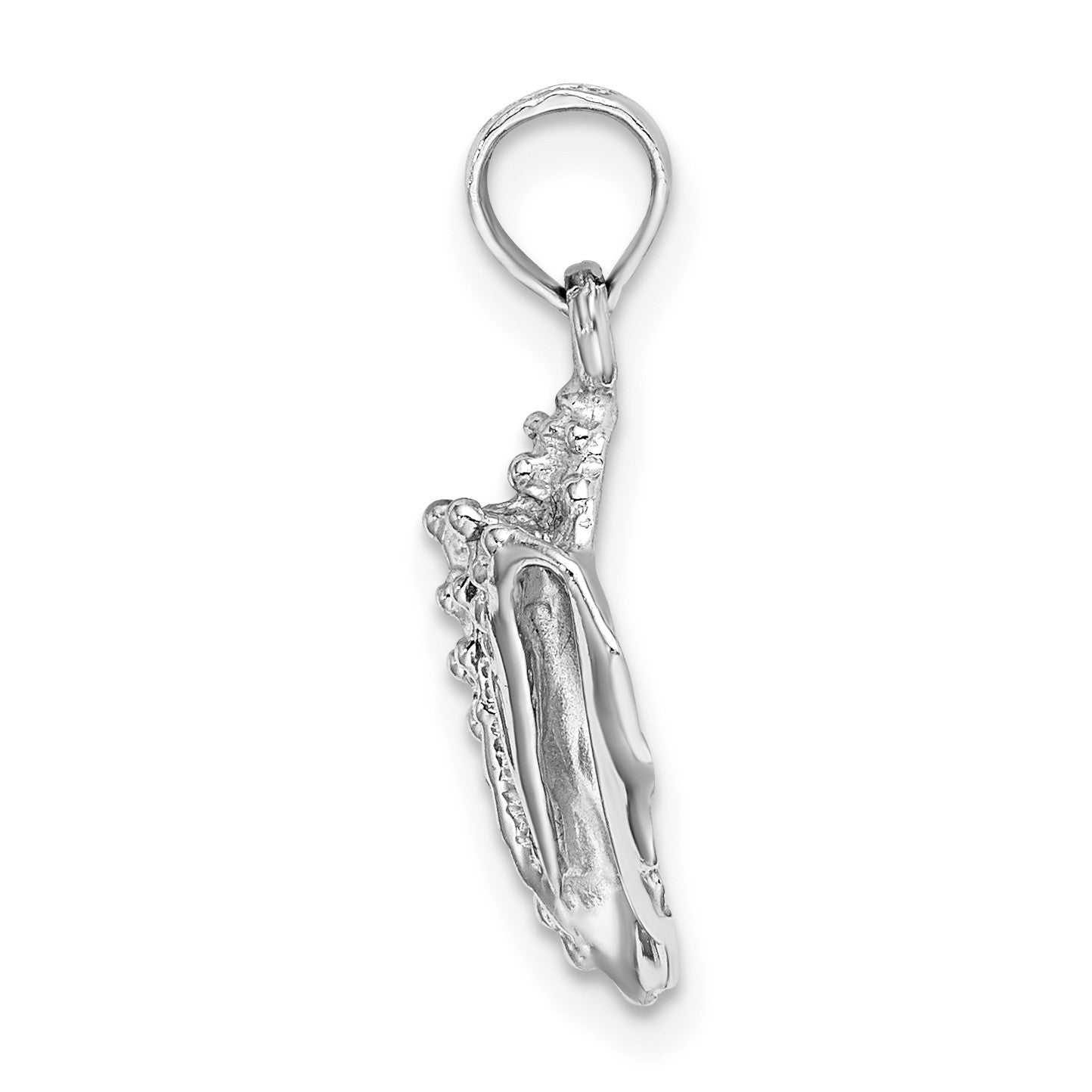 14K White Gold Conch Shell Charm