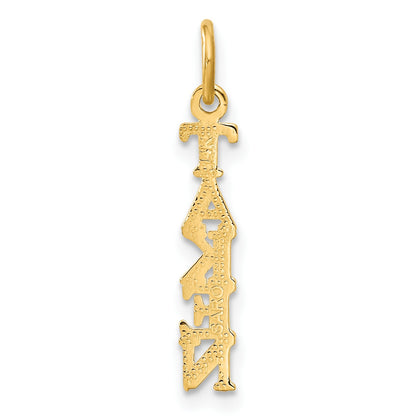 14K Polished TAKEN Vertical Charm